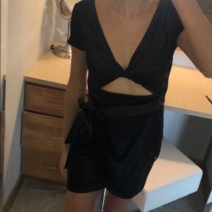 Brand new black silky mini dress